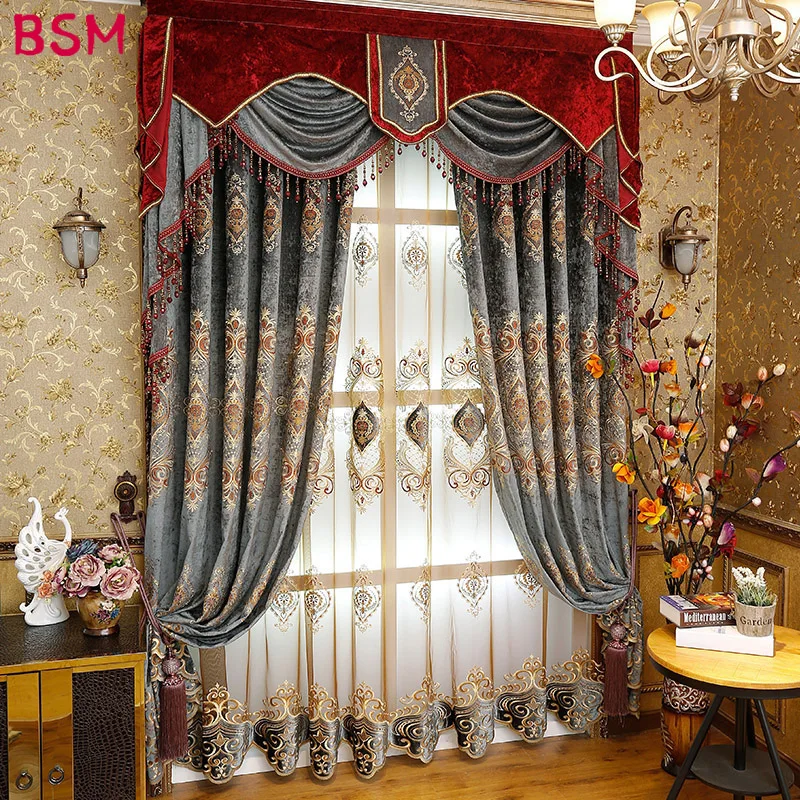 

Custom Made Black Blackout Curtains Valance Bedroom Window Living Room Luxurious Luxury Cortina Roman Fabric Home AWB0019