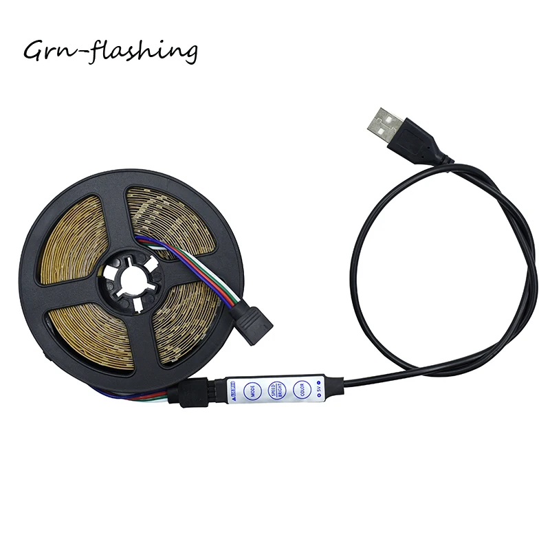3528 SMD 50 см 1 м 2 3 5 в постоянного тока USB источник питания RGB Светодиодная лента