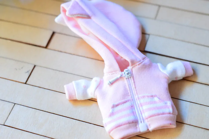 

New [hooded Jacket with cat ear] OB11 hooded Coat 1/12 Doll coat obitsu11 Clothes (Fit Ob11,obitsu11,BJD12,cu-poche)