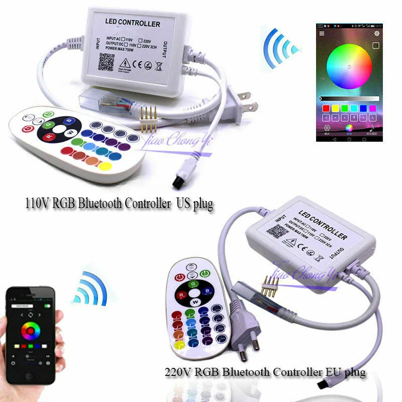 1 020 м 30 м 50 м 110 В/220 В 5050 60 светодиодный/м RGB светодиодный неоновый свет IP67 водонепроницаемый с 24 клавишами RGB Bluetooth контроллер комплект