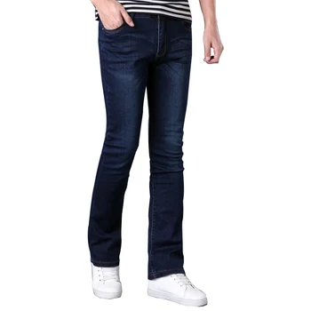 

Brand Mens Flared Jeans Boot Cut Leg Flared Wlastic Slim Fit Mid Waist Male Designer Classic Denim Jeans Pants Bell Bottom Jeans