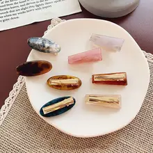 Корея Мода Смола мрамор заколки для волос шпильки для женщин геометрический прозрачный заколки для волос Прическа Дизайн инструмент для укладки