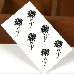 Black rose 3D Водонепроницаемый Временные татуировки Стикеры переноса воды поддельные татуировки Книги по искусству 10,5*6*2,5 см