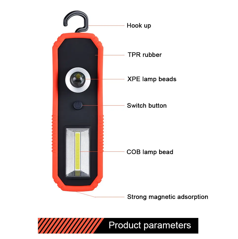 High Power LED Work Light Rechargeable Work Light Portable Lantern Searchlight LED Focus Rechargeable Magnetic Hanging Hook Lamp (3)