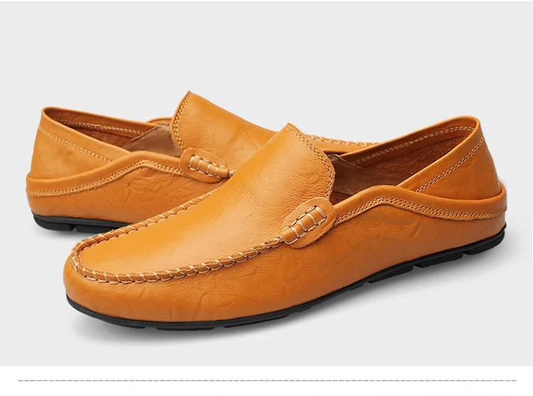 

2019 New Men Casual Shoes Slip On Men Loafers Spring Mens Moccasins Shoes Genuine Leather Shoes Men Flats Shoes Plus Size 37 47