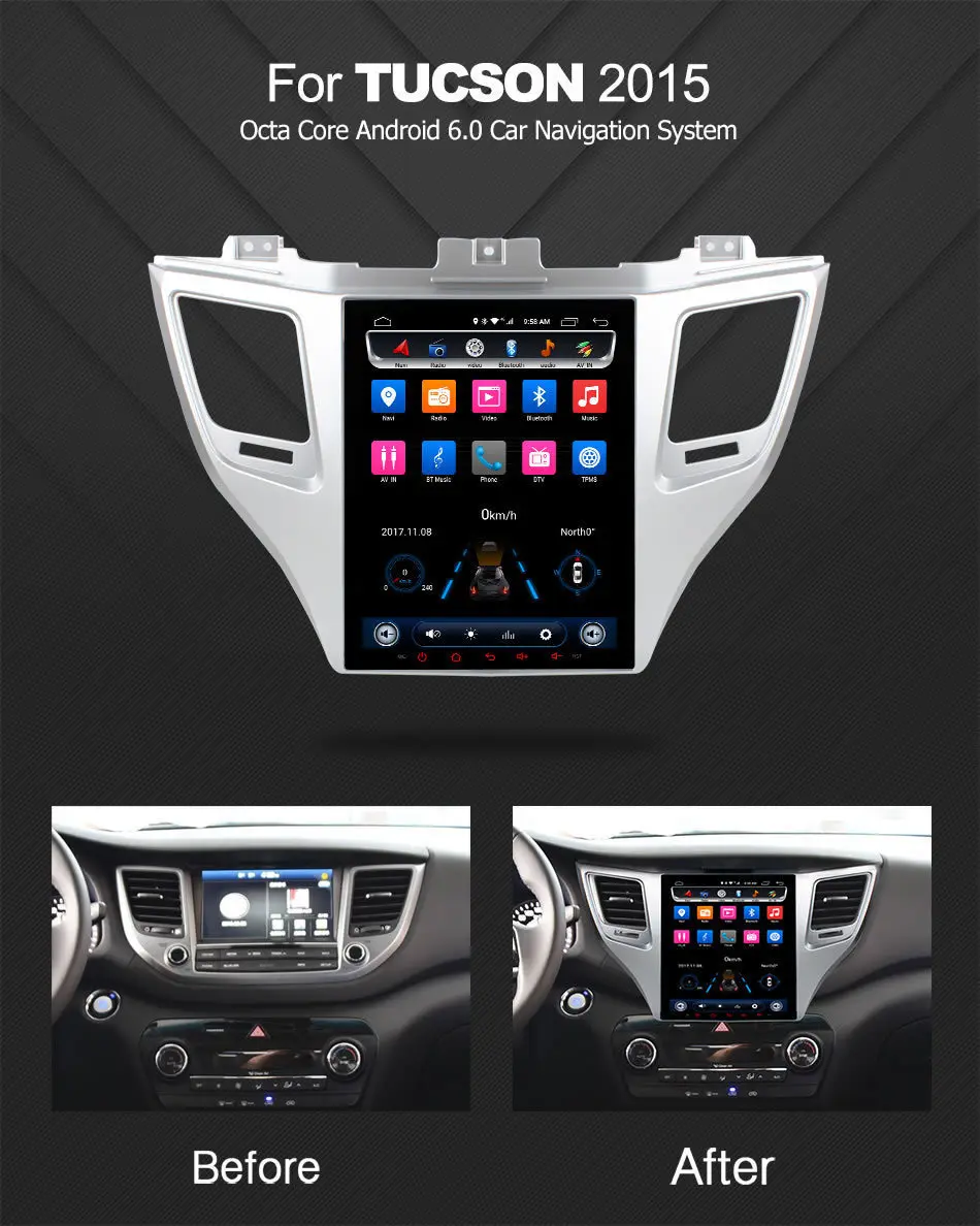 Top for Hyundai TUCSON 2015 Car Pad Android Smart Intelligent Multimedia player Vehicle gps navigator headunit Auto radio stereo DAB 2