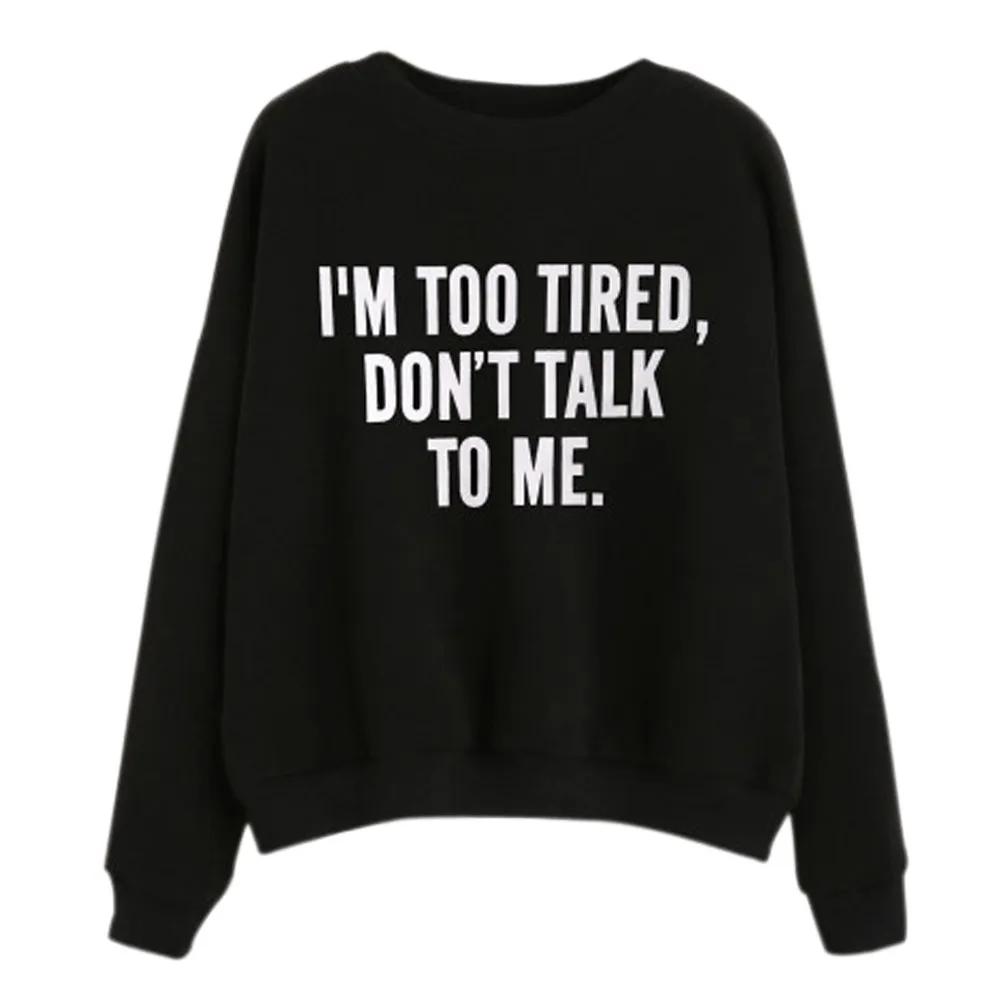 

JAYCOSIN Hoodies&Sweatshirts Sudadera Muje Round Neck Print Letter Long Sleeve Sweatshirt Women Casual Pullover Hoodie JUL22