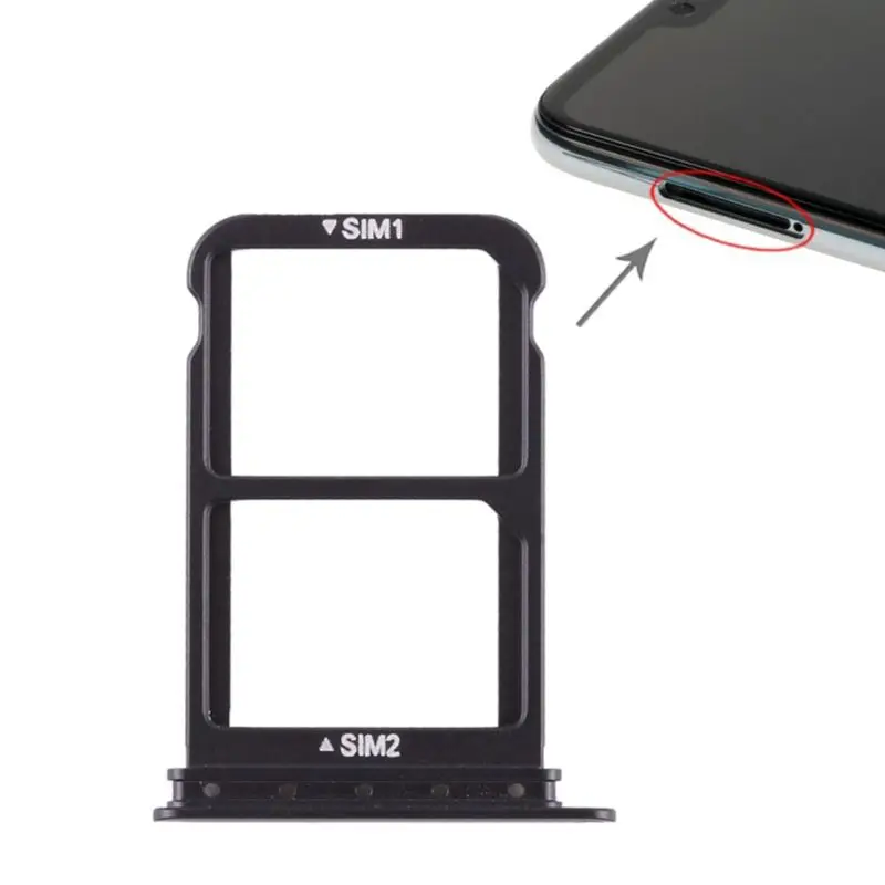 

SIM Card Tray Double Slot Holder Container Carrier Adapter Replacement Metal for Huawei P20 Pro