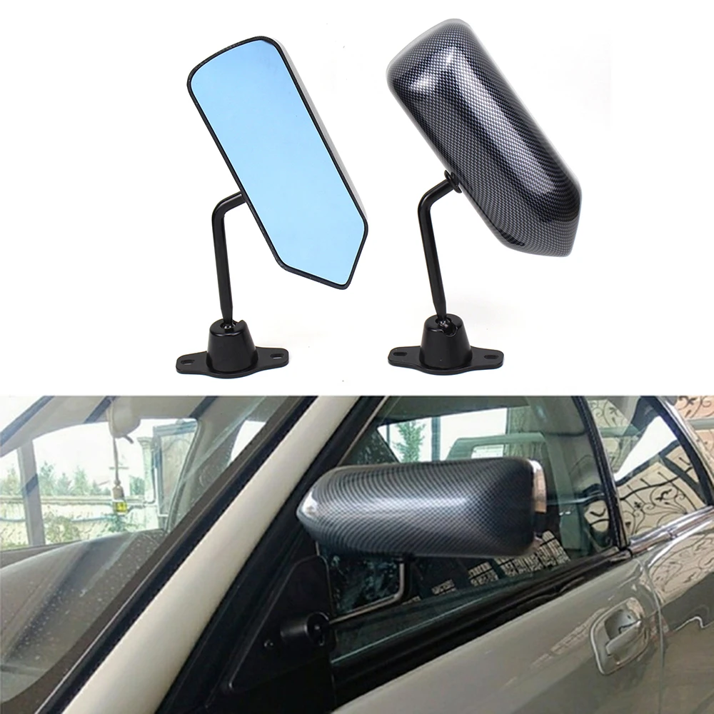2Pcs-Universal-Car-Carbon-Fiber-Car-Autos-Blue-Rear-View-F1-Carbon-Look-racing-Side-Mirror