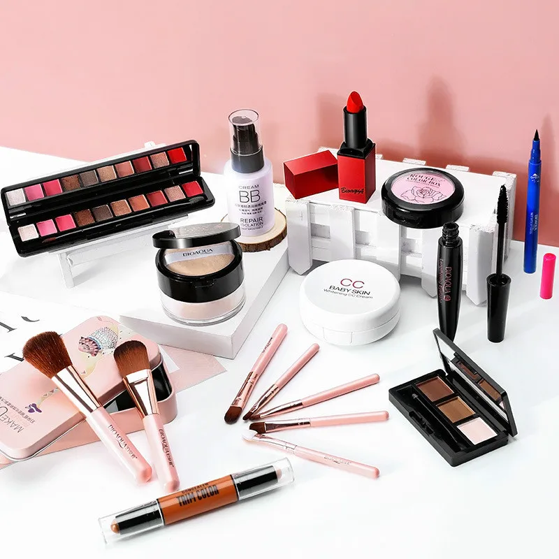 

10pcs Makeup Set BB CC Cream Travel Make Up Set Makeup Kit Blushes Eyeshadow Pallete Matte Lipstick Mask Eyslash Growth Serum