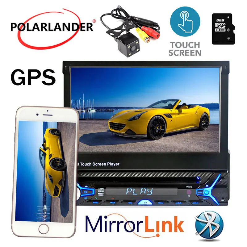 Gps 1 Din 7 дюйм(ов) Беспроводной WI FI DVD плеер Bluetooth рук свободный HD навигации Mp5