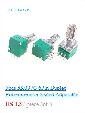 5 шт. RV097NS 8Pin сдвоенный потенциометр герметичный с переключателем регулируемые сопротивление 5/10/20K 50K 100K 500K Ohm для Динамик усилитель