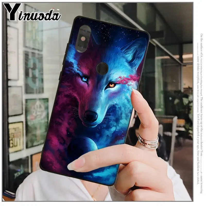 Yinuoda Moon часы на цепочке с медальоном «Школа волка» мягкий, силиконовый, из ТПУ черный чехол для телефона для xiaomi mi 6 8 se note2 3 mi x2 redmi 5 5 plus note 4 5 5 - Color: A6
