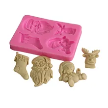 Christmas Series Silicone Fondant Cake Mold Sugarcraft Cake Decorating Tools Chocolate Candy Baking Moulds m0179 sugarcraft letter number silicone mold fondant mold cake decorating tools chocolate mold kitchen baking mould