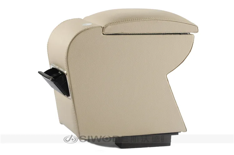 

free punch leather wood car armrest box for Oldpolo special central console hand box