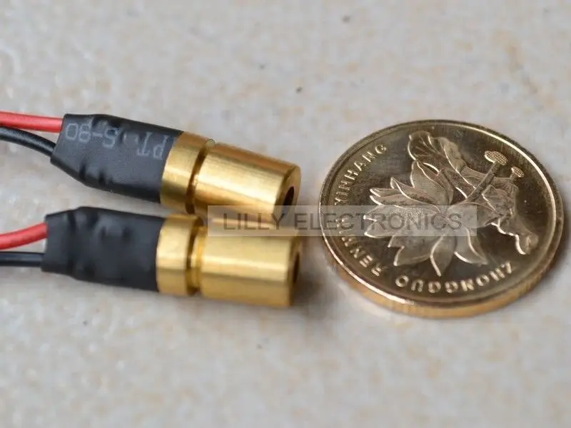 

2 Pieces Mini 3V DC 3.5mW 650nm Red Laser DOT Module 8x13mm