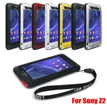 Original LOVE MEI Best Powerful Shock Proof Dirtproof Waterproof Metal Aluminum Case for Sony Xperia Z2 L50W L50 Free shipping