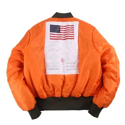 Мужская зимняя куртка-бомбер в стиле пэчворк для выживания, 2 стороны, для носки, MA1, ретро, Ma-1, свободная парка, негабаритное зимнее пальто