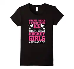 Унисекс модная футболка короткий рукав Для женщин зомер Ice Hockeyer с круглым вырезом для девочек футболки