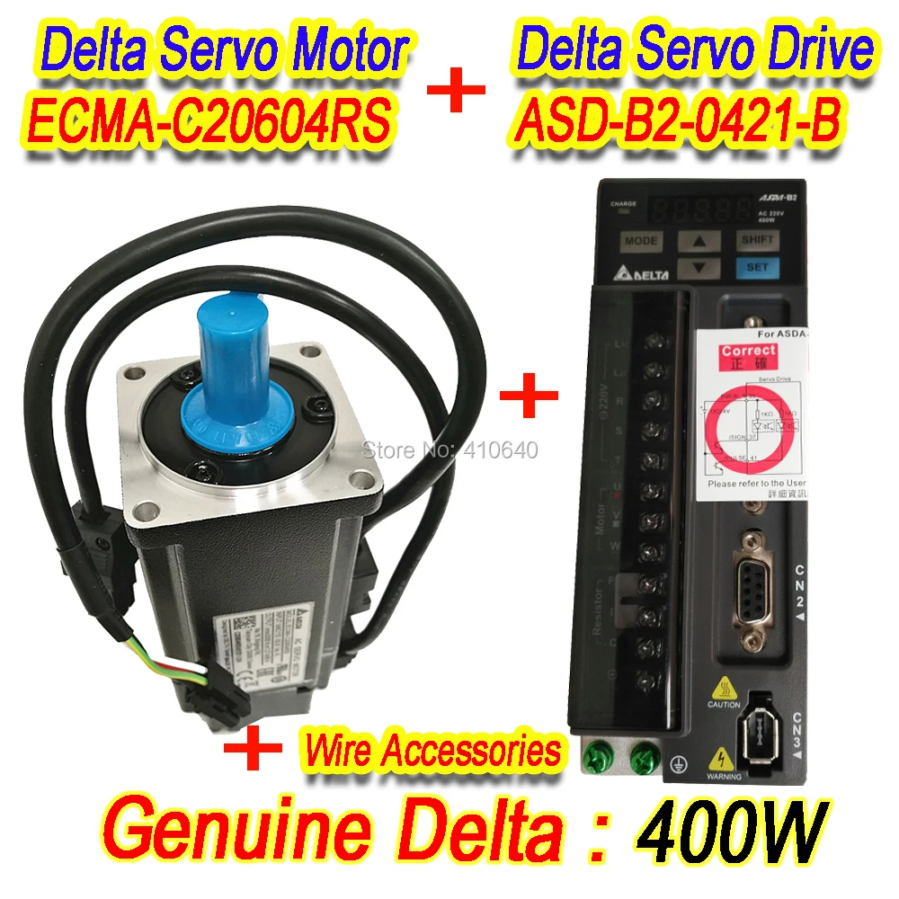 Подлинная Дельта 400 Вт Servo Двигатель ECMA C20604RS и сервопривод ASD B2 0421 B с полным