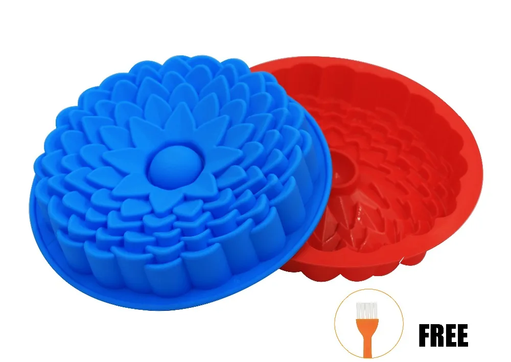 

New Silicone Mold for big Cake Flower Crown shape pastry Baking Tools 3D Bread cake form Pizza Pan DIY birthday wedding