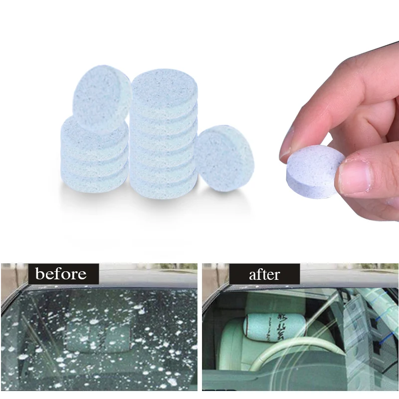 

10PCS/Pack(1PCS=4L Water)Car Solid Wiper Fine Seminoma Wiper Enhanced Auto Window Cleaning Windshield Glass Cleaner Accessories