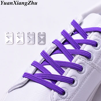 

New Elastic Rainbow Color Shoelaces No Tie Sneakers Shoe Laces Kids Adult Quick Lazy Shoelaces Stretching Lace Flat Lacets