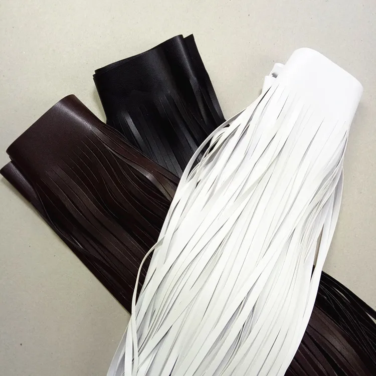 Best 2meters DIY sewing Fashion PU Leather Tassel Lace Trimmings Fringe garment accessories double face bag charms 2meters
