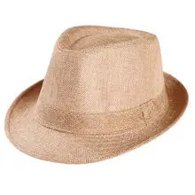 Унисекс Мужская Гангстерская шляпа Кепки пляжная соломенная шляпа для защиты от солнца; ремешок женская Солнцезащитная шляпа широкие поля, из соломы лето на низкой подошве; женские пляжные Шапки gorras para hombre A8