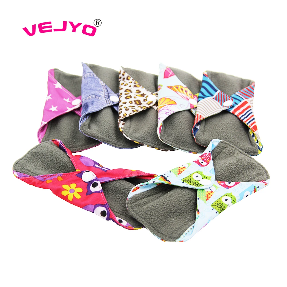 

15PCS Bamboo Charcoal Mama Menstrual Cloth Napkins Panty Liners Washable S Size Reusable Pad Sanitary Towel for Women Wholesale