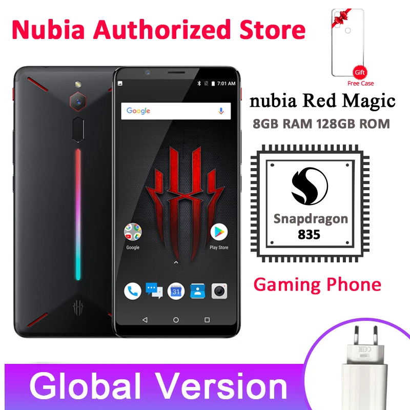 Глобальная версия Nubia Red Magic Redmagic игровой телефон Snapdragon 835 8 ГБ ОЗУ 128 Гб ПЗУ сканер