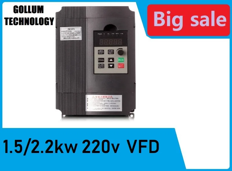 

1.5KW/2.2KW 220V Single-phase inverter input VFD 3 Phase Output Frequency Converter Adjustable Speed 1500W 220V Inverter