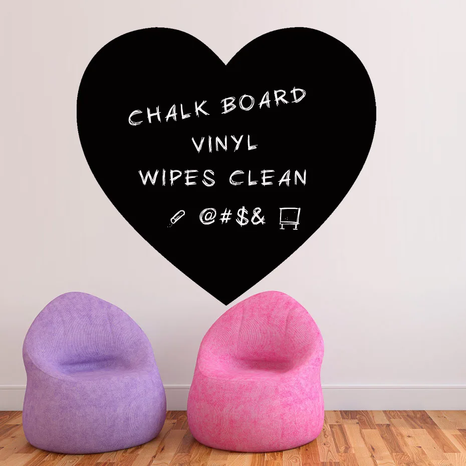 

Heart Shaped Chalk Board Blackboard Stickers Removable Vinyl Draw Decor Mural Art Chalkboard Wall Decal For Kids Room Home Decor