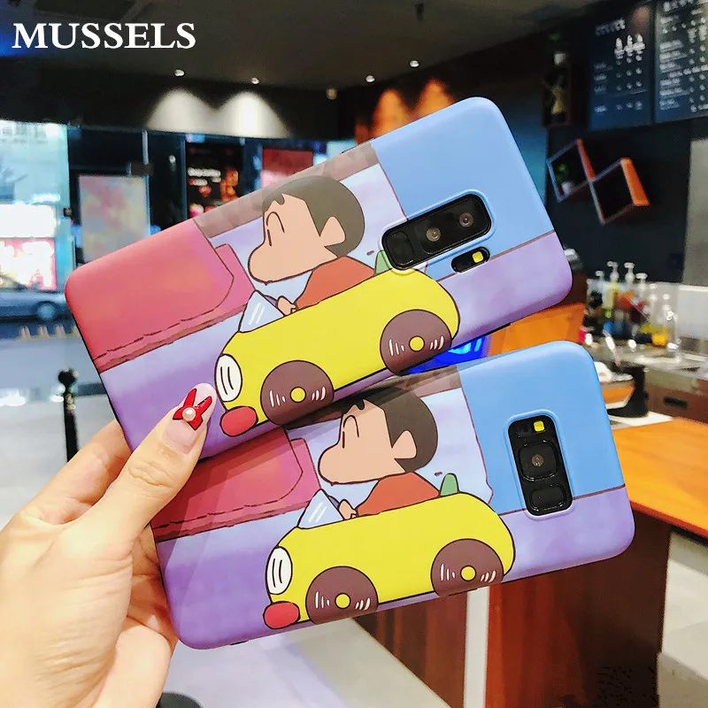 MUSSELS For Samsung Galaxy S10 S8 S9 Plus Note 8 9 Case Japanese Shin-chan Anime Soft Matte TPU Phone Cover Fundas |