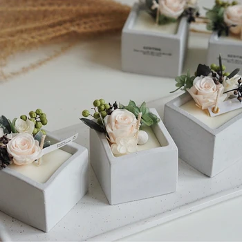 

Square Shape Flowerpot Concrete Silicone Mold DIY Gypsum Plaster Mould Candle Holder Candlestick Cement Clay Molds