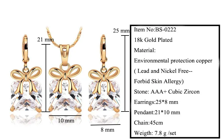 MxGxFam золото цвет кулон цепочки и ожерелья висячие серьги комплект ювелирных изделий для Elgant для женщин дамы высокое качество AAA