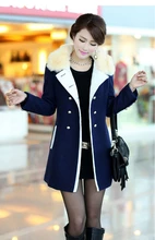 Europe latest elegant ladies fashion leisure big yards coat long sleeve winter pure color quality cloth long coat D-0311