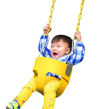 

ANCHEER Play Kids High Back Full Bucket Swing Seat EVA Baby Children Swing Basket With 1.5m Coated iron Chain Home Garden