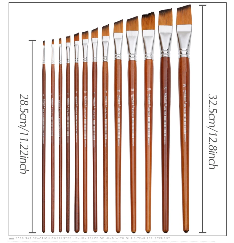 13 шт., длинная ручка, нейлоновая кисть для краски, кисть для гуаши и акварели, масляная краска, акриловая щетка, товары для рукоделия