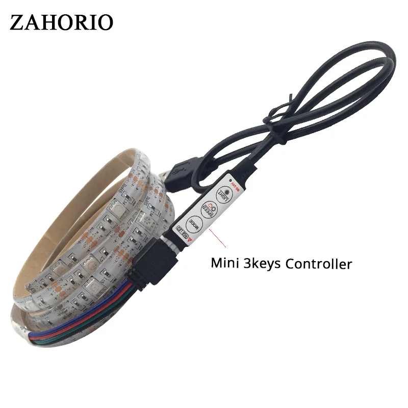5 В USB Светодиодная лента RGB 5050 2835 кабель зарядное устройство источник питания