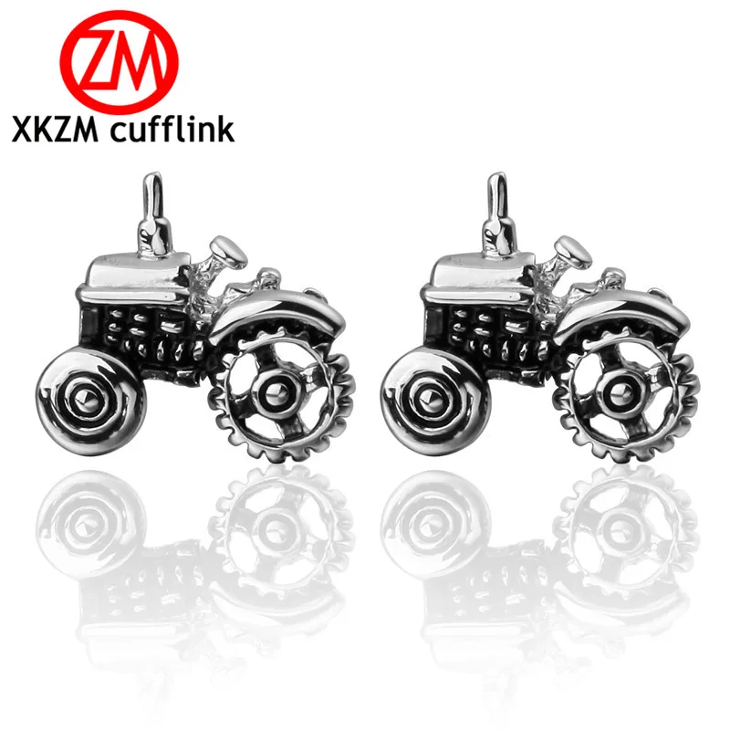 

High Quality French Style Silver tractor Cufflinks For Mens Shirt Brand suit Cuff Buttons Top sale Cuff Links Jewelry