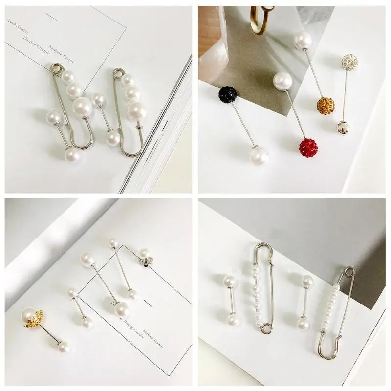 

Fashion Women Pearl Collar Lapel Pin Brooches Costume Clothes Jewelry