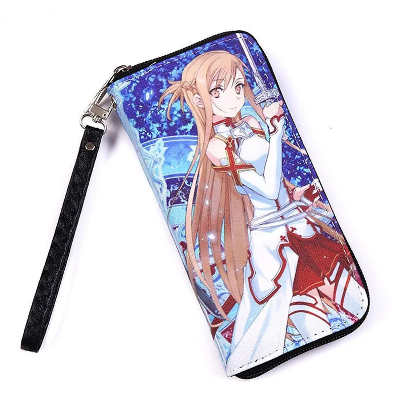 Аниме меч искусство онлайн Yuuki Asuna Длинный кошелек на молнии Kirigaya Kazuto клатч