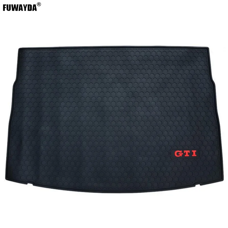 

5KG Custom Car Trunk Rubber Mats for Volkswagen Golf 7 GTI Waterproof Durable Carpets with "GOLF 7 and GTI" Logo