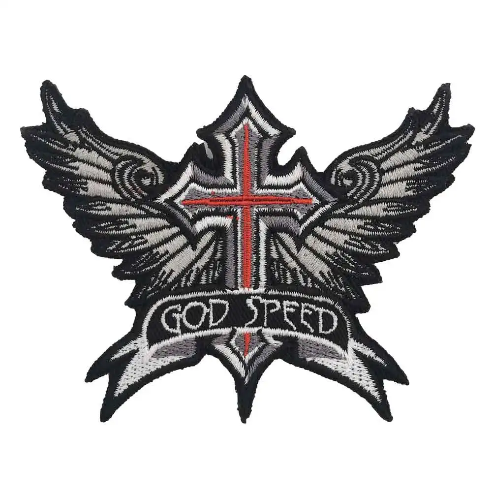 

GOD SPEED Embroidered punk biker Patches Clothes Stickers Apparel Accessories Badge