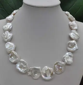 

NEW Natural Rare white 20-23mm Baroque Keshi cultured Pearl Necklace 18"