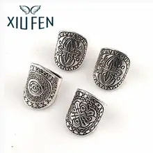 

XIUFEN Bohemia Vintage Unique Carving Geometric Totem Plated Ring Set 4 Pcs zk35
