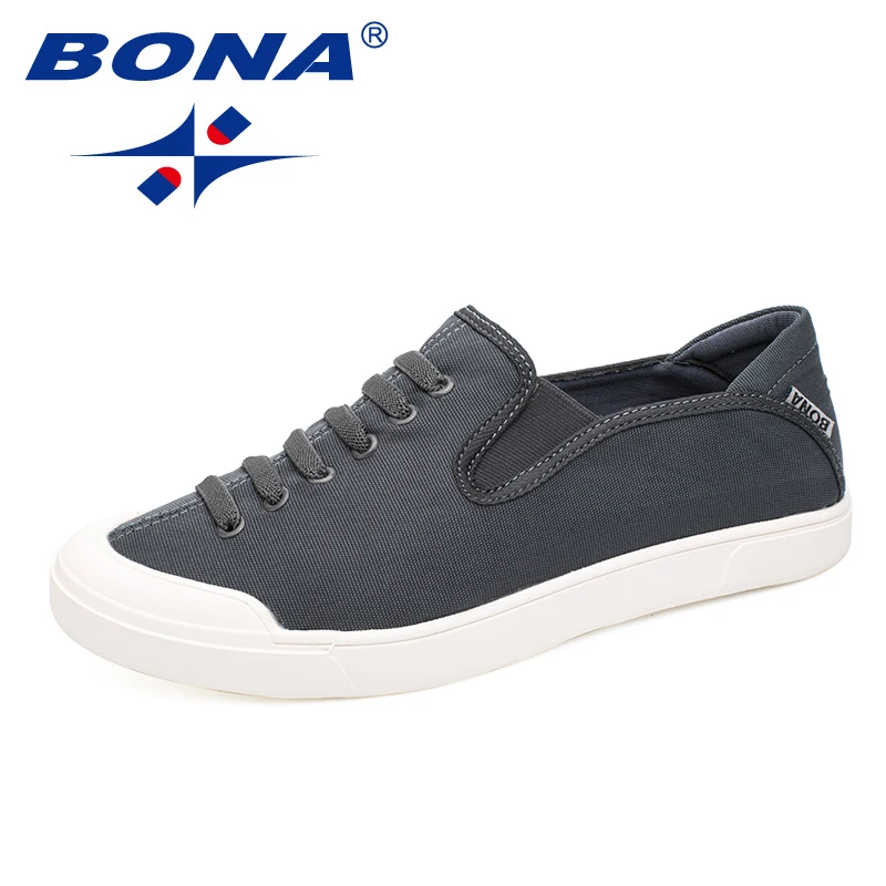 

BONA New Fashion Style Men Casual Shoes Elastic Band Men Loafers Comfortable Men Canvas Shoes Light Soft Men Flats Free Shipping