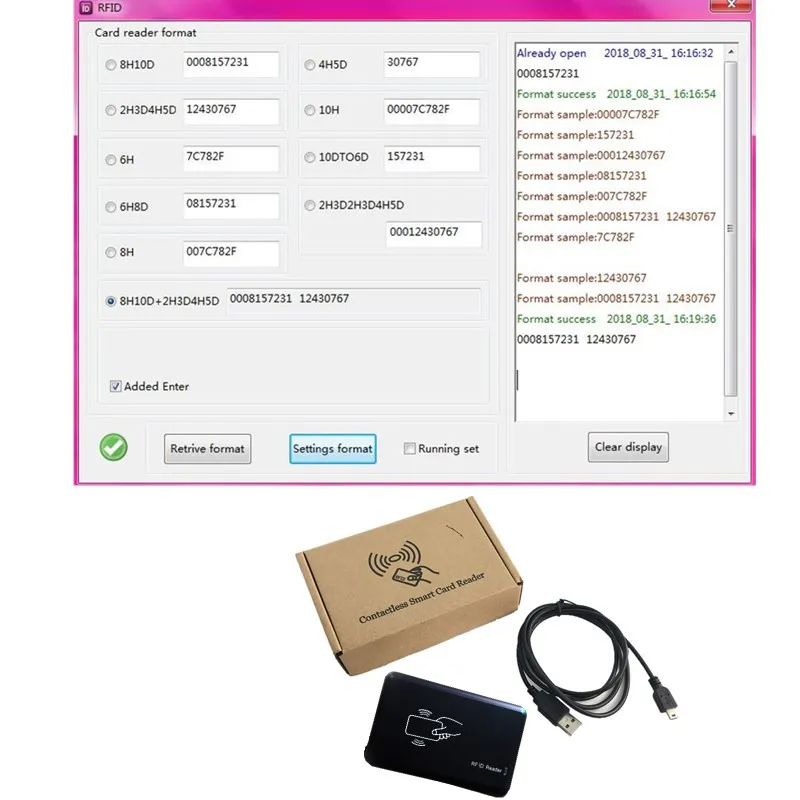 Считыватель приближения rfid 125 кГц 8H10D 2H3D4H5D изменяемый формат + 5 меток бесплатное