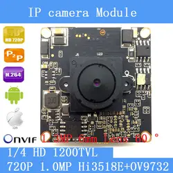 Pu'aimetis HD 1280*720 P 1.0 ip-камера Камера обновления hi3518e + ov9732 1.3mp 6 мм объектив pinhole Камера